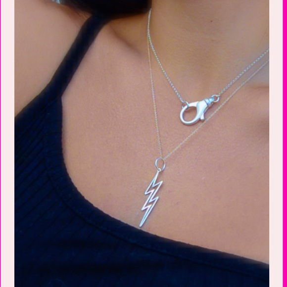 lunabones Jewelry - NEW 18” Sterling Silver Lightning Bolt Necklace